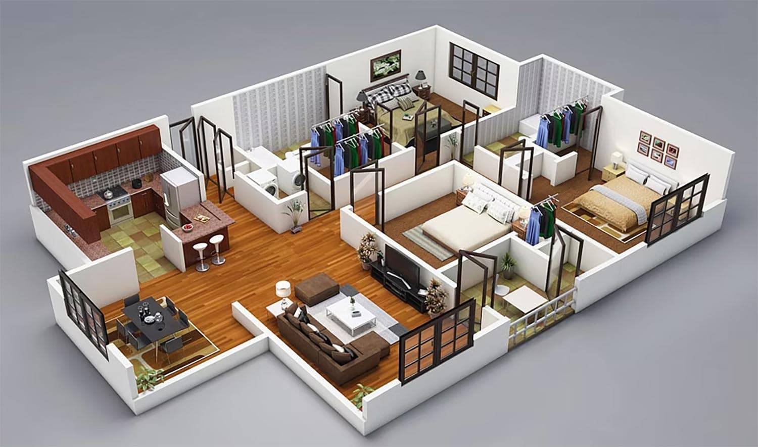 3d floorplan 2 — architectural rendering by The Render Café — 3D rendering services Cincinnati
