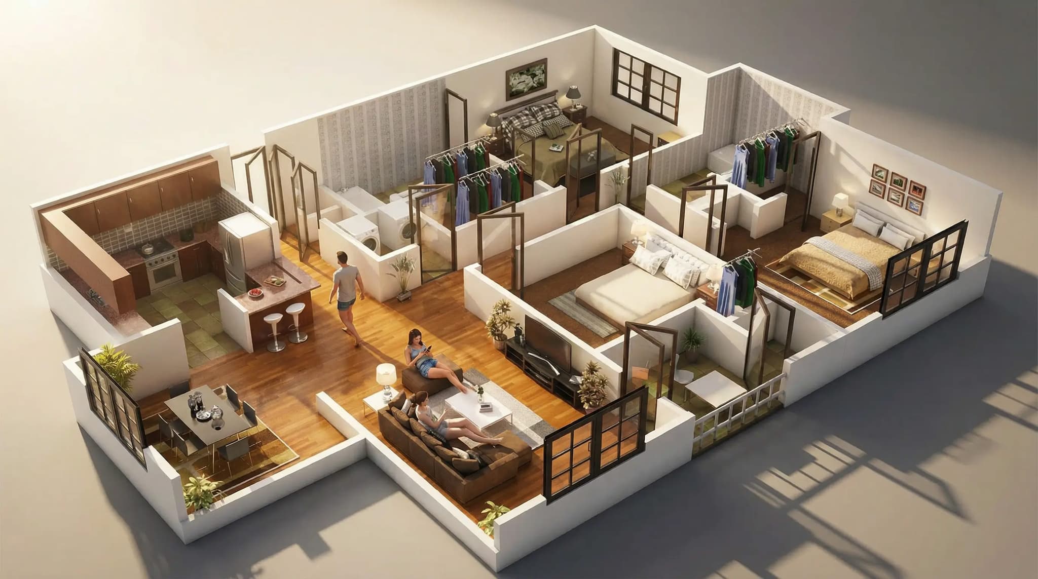 3d floorplan v3 — architectural rendering by The Render Café — 3D rendering services Cincinnati