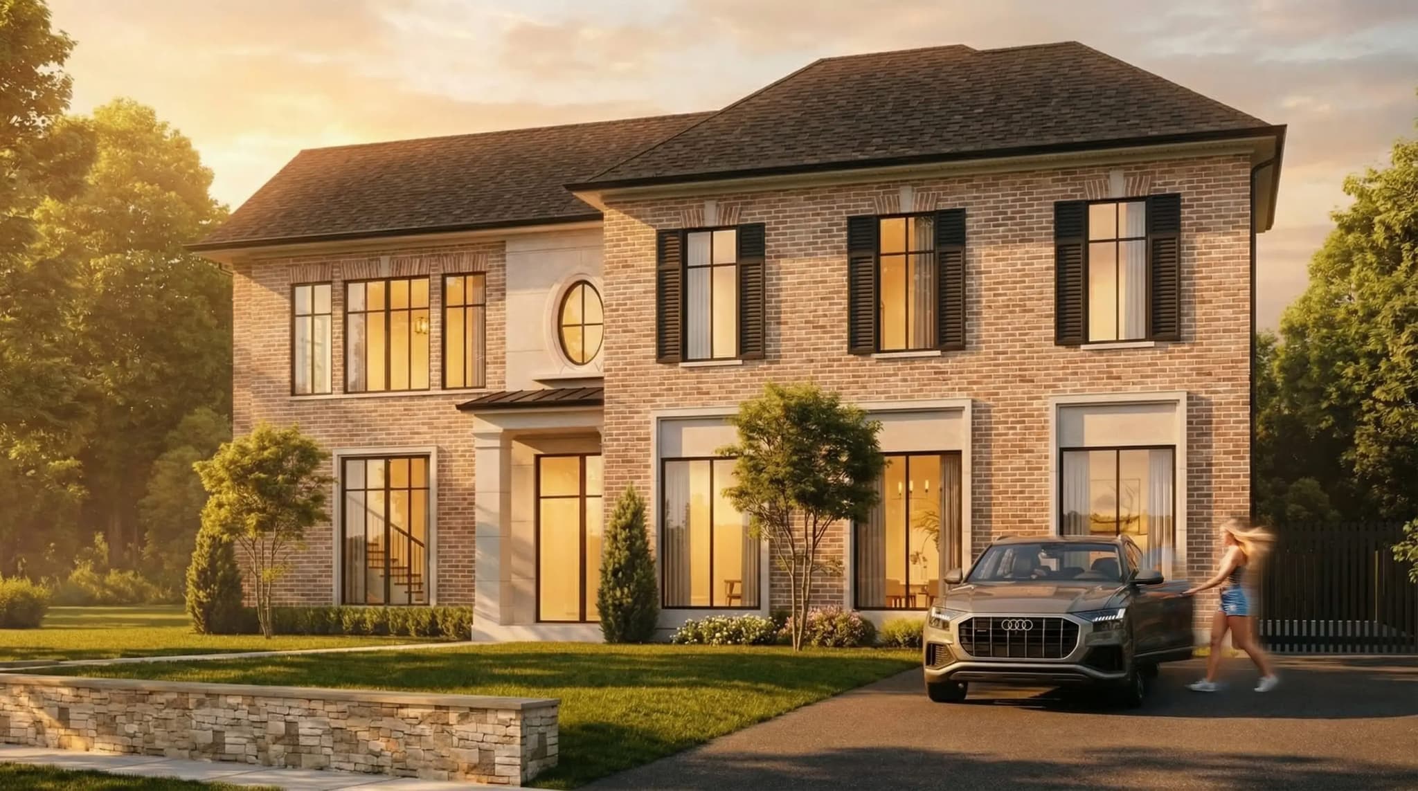 thomas home ext 3 magic hour — architectural rendering by The Render Café — 3D rendering services Cincinnati