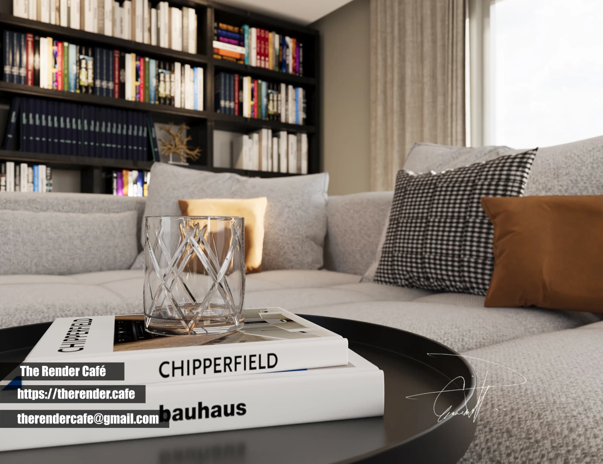 Depth-of-field material detail architectural rendering