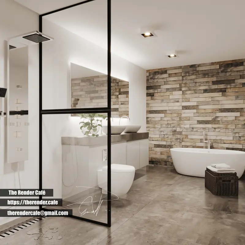 Bathroom Cam1 AI FINAL — architectural rendering by The Render Café — 3D rendering services Cincinnati