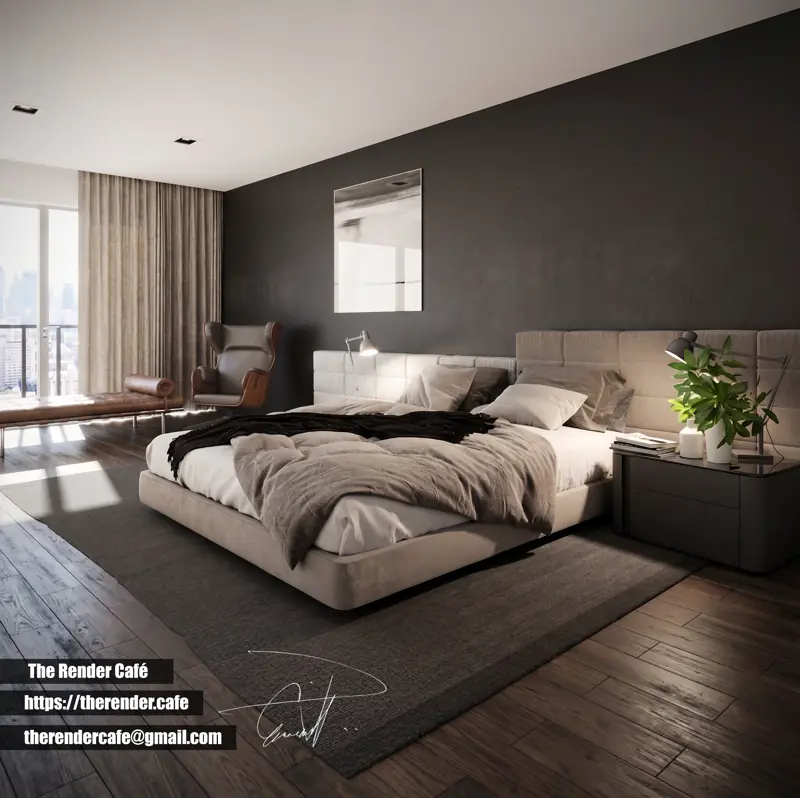 Bedroom Cam AI FINAL — architectural rendering by The Render Café — 3D rendering services Cincinnati